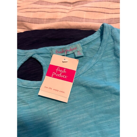 Fresh Produce Blue Colorblock Long Tank Top/Tunic with Keyhole - NWT! Size Large - Picture 8 of 9